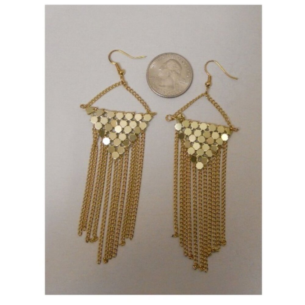 Instyle Drop Dangle Fashion Earrings Gold Tones Chains Hook